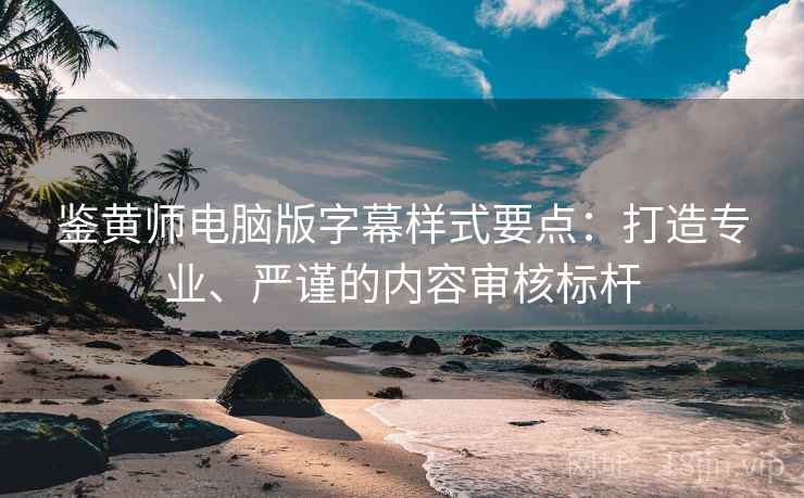 鉴黄师电脑版字幕样式要点：打造专业、严谨的内容审核标杆