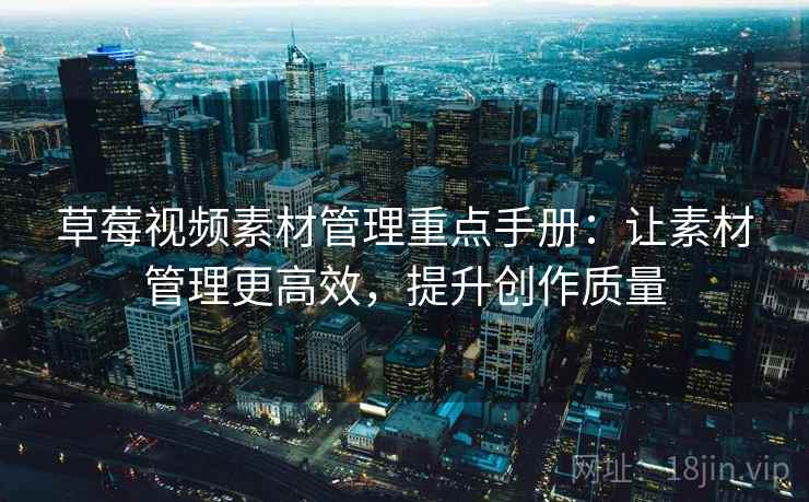 草莓视频素材管理重点手册：让素材管理更高效，提升创作质量