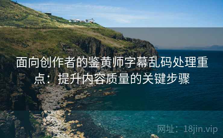面向创作者的鉴黄师字幕乱码处理重点：提升内容质量的关键步骤